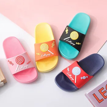 

2020 New Children's Slippers for Boys Girls Kids Home Slipper Indoor Bathroom Shoe Cute Lovely Candy Toddler Girls Size 24-35