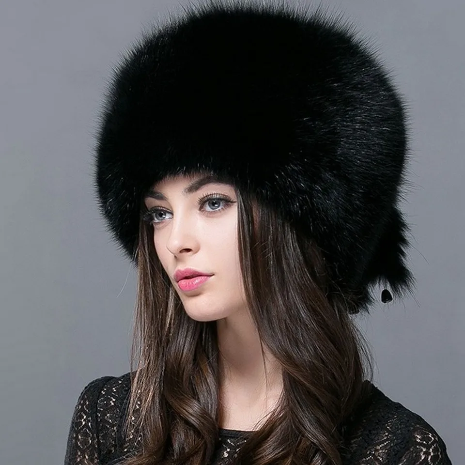 FXFURS осень и зима Новая женская шапка из натурального меха енота русская меховая шапка из натурального Лисьего меха купольная монгольская шапка FXH-161013