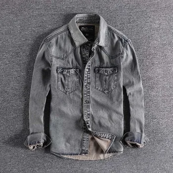 

2019 new arrival British youth jeans foreign trade original single men's casual blouse high quality fashion designer clothes XL