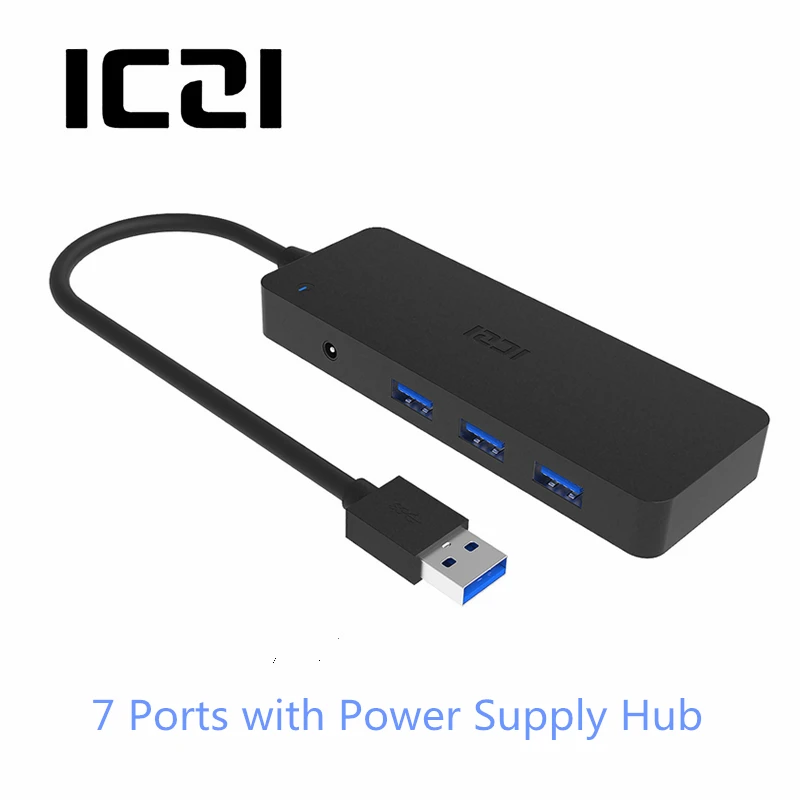 ICZI 7 in 1 7 Port USB 3 0 Hub USB with DC Power Supply USB