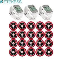 Retekess 999CH 3pcs TD108 Watch Receiver + 20pcs Call Button Transmitter Wireless Pager Restaurant Waiter Calling System 433MHz Retekess 999CH 3pcs TD108 Watch Receiver + 20pcs Call Button Transmitter Wireless Pager Restaurant Waiter Calling System 433MHz