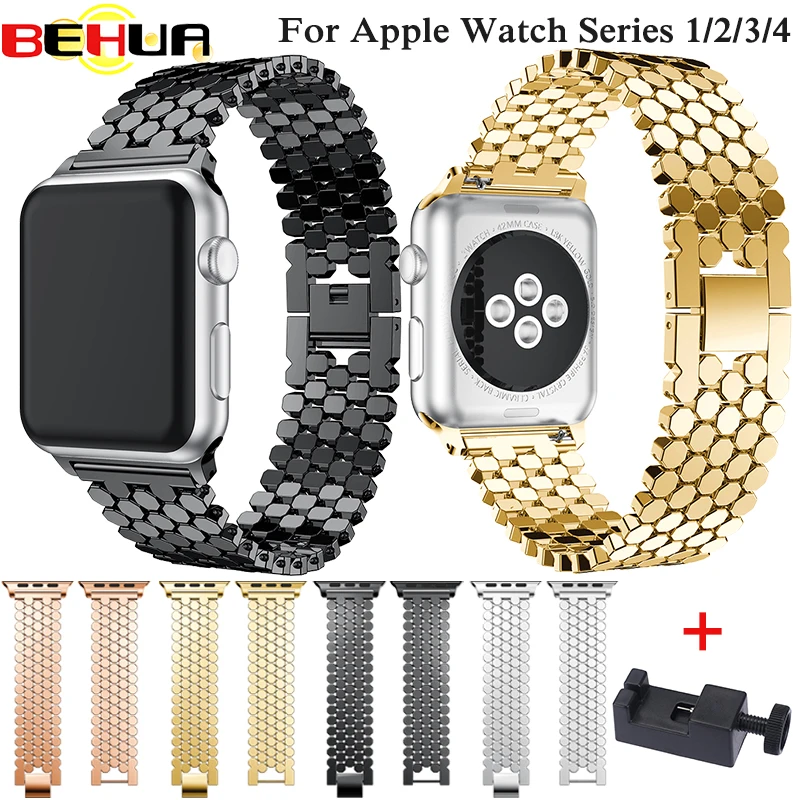 Ремешок из нержавеющей стали для apple watch series 4/3/2/1 38/42/40/44 мм | Электроника