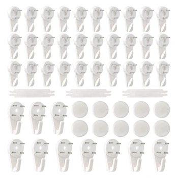 

43Pcs Non-Trace Hanging Hook White Hardwall Drywall Hanger Hook Picture Hanger for Hanging Painting Wedding Photo Frame