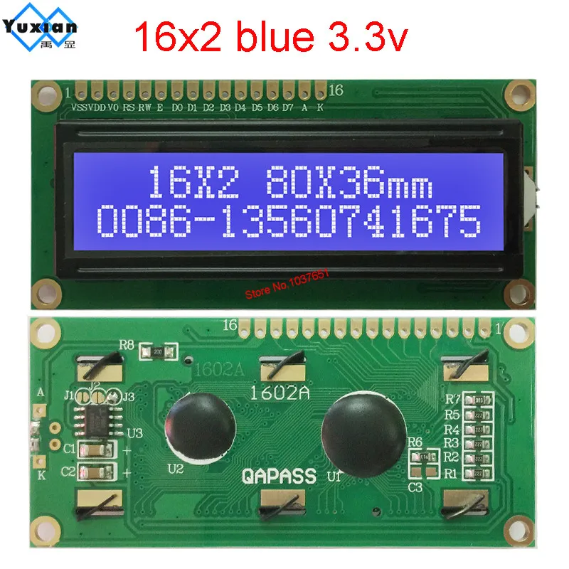ЖК модуль 1602 16*2 1602a экран дисплея 3 В в SPLC780D1 HD44780 80*36 мм|screen module|screen lcdscreen display |