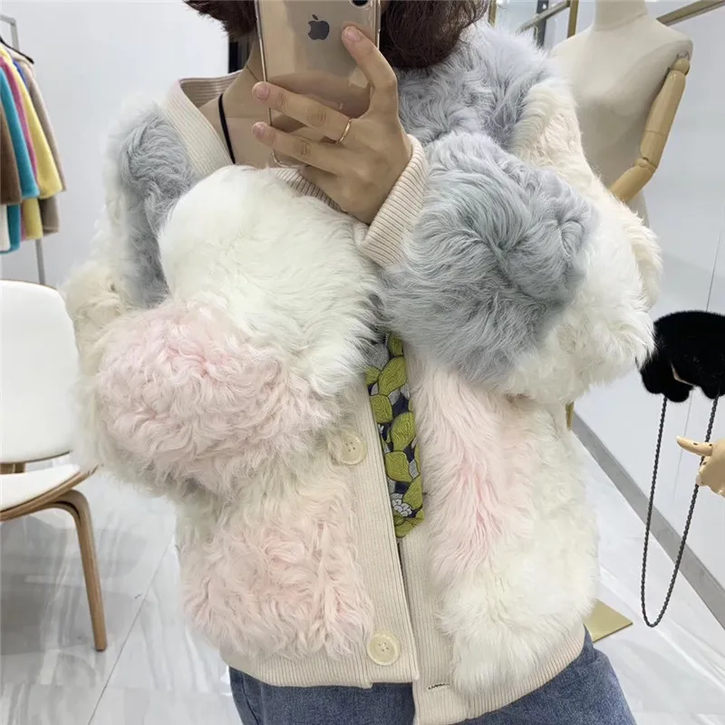 Manteau femme Новое поступление шуба из натурального меха ягненка для женщин зимняя теплая верхняя одежда из натурального меха