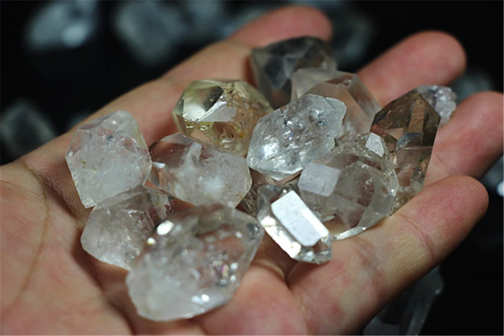 100g 7~9mm Natürlicher Weiße Herkimer Diamant Kristall Quarz Stein Edelstein 