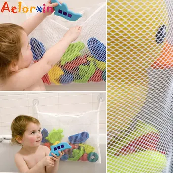 

2019 Newborn Baby Bath Net Suction Storage Folding Hanging Mesh Net Bag Eco-Friendly Bathroom Shower Toy Organizer Bath Tub Toys