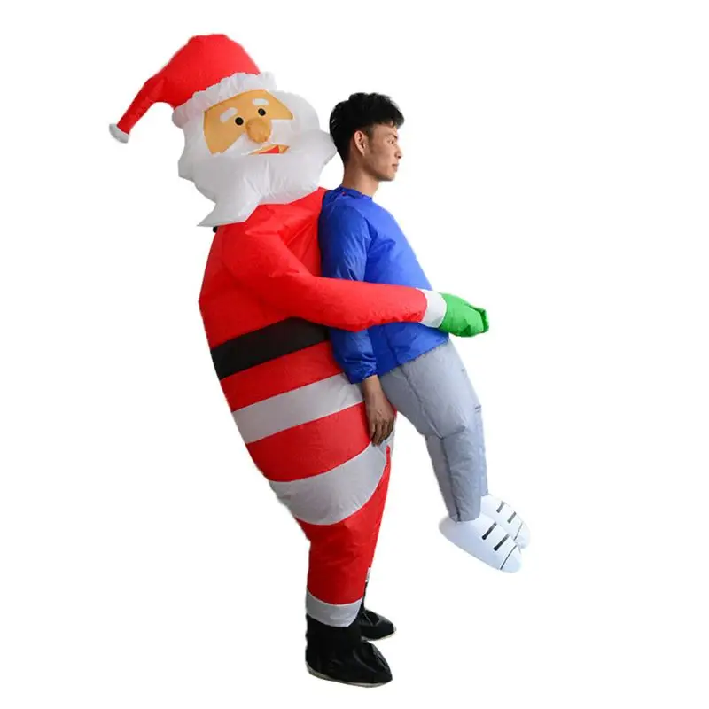 Рождественский Забавный Санта-привидения обнимает людей надувная одежда человек реквизит для розыгрышей рождественские вечерние компании бары клубы Танцевальная вечеринка