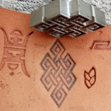 Расширенный стальной китайский УЗЕЛКОВЫЙ тканый узор ручной работы уникальный дизайн кожаные рабочие инструменты штемпели для резного орнамента штамп ремесленные инструменты