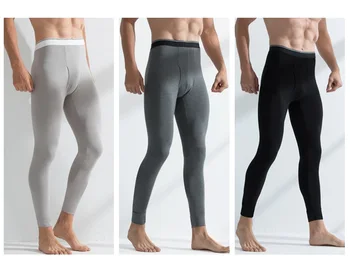 

Pranlads Korea Mens Light Weight Modal Wide Waist Band Long Johns With Front Fly Pants Super Soft, Natural Touch