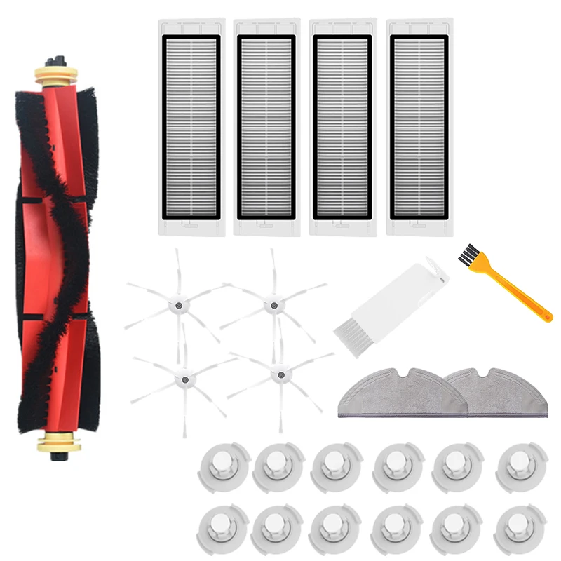 

Removable Main Brush+Filter+Cleaning Brush+Water Tank Filter+Rag+6-Arm Brush for Xiaomi Roborock Robotic Vacuum Cleaner T60 T61