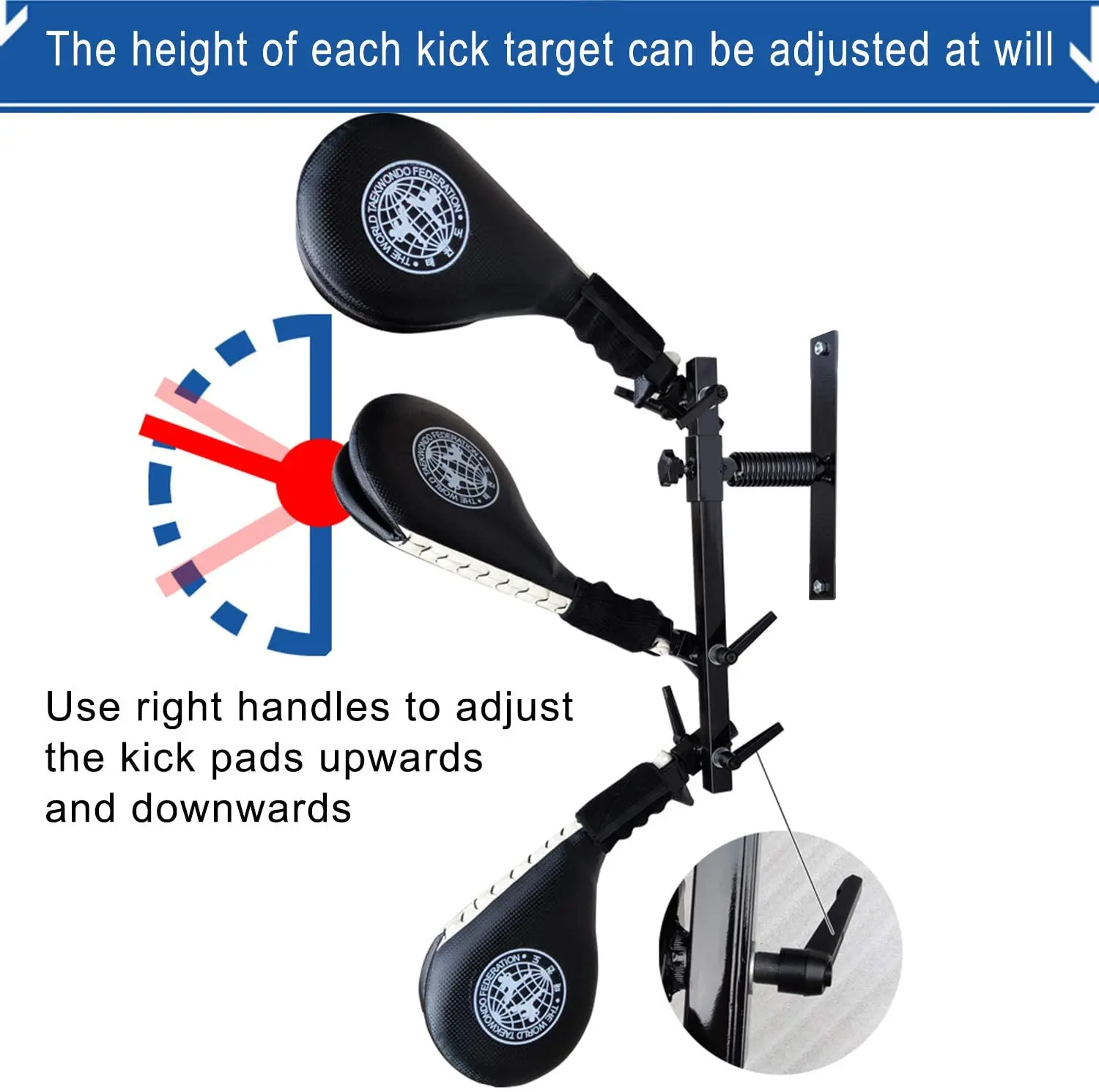 Taekwondo Kick Pad Target Kicking Pads with Wall Mounted Bracket Hands-Free Striking Pads 3 Pack