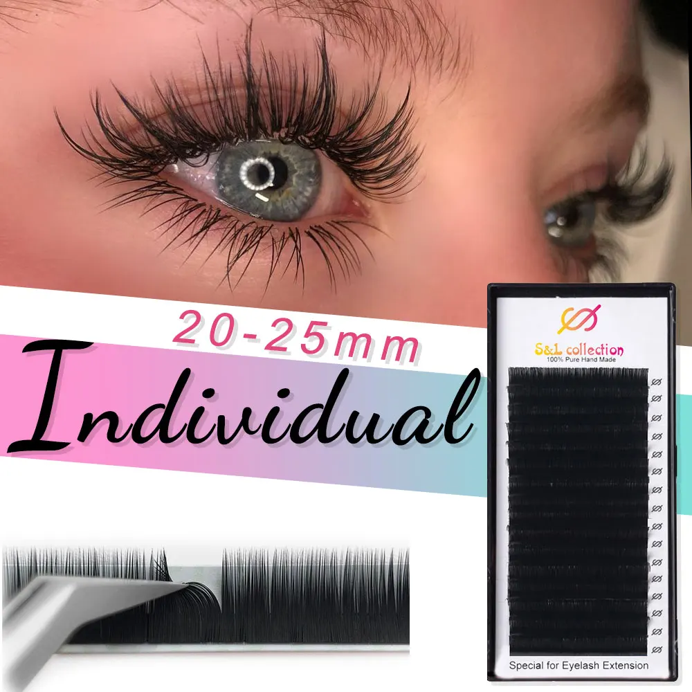 16Rows 8-25mm Lashes Faux Mink Individual Eyelash Lashes Maquiagem Cilios For Professionals Soft Mink Eyelash Extension