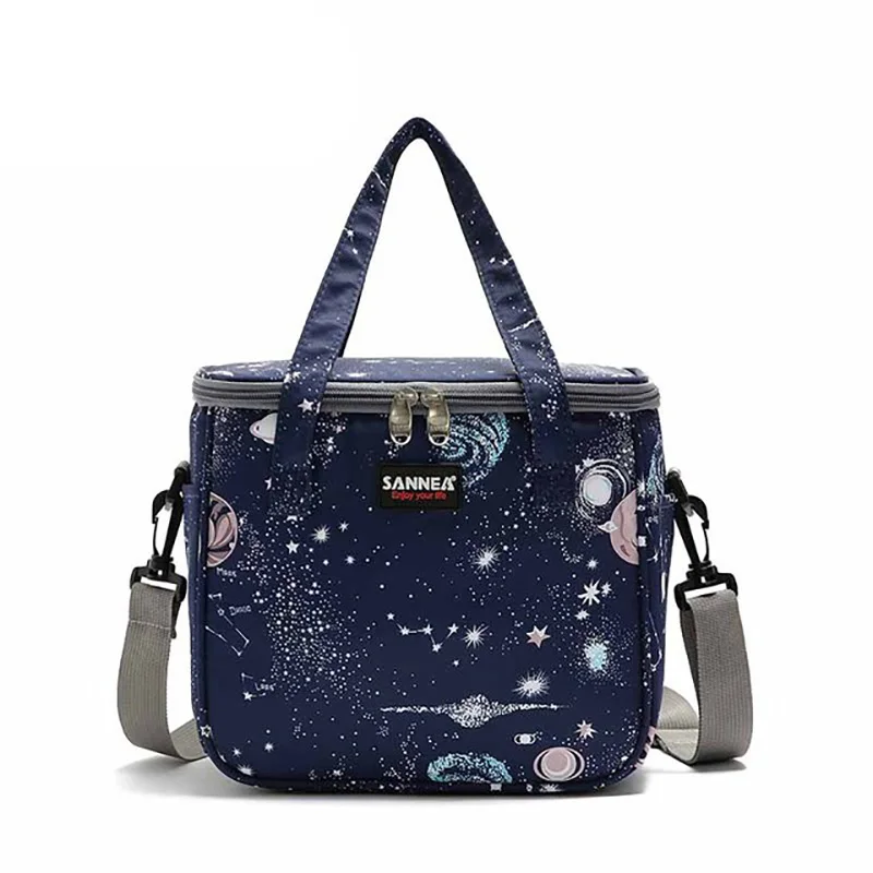 Women Insulated Lunch Box For Shoulder Kids Thermal Food Fresh Breakfast Bag Storage Grils Cooler Tote Picnic Bags Large 7L Case