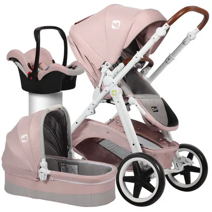 CoolBaby детская коляска 2 в 1 3 в 1 Складной свет четыре сезона демпфирования складывания легкий двусторон - Цвет: Pink three-in-one