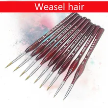 9 шт., тонкая кисть, ручка, масло, акварель, гуашь, краска, комикс, кисть для рисования, ласка, искусство, краски, кисти, товары для рукоделия