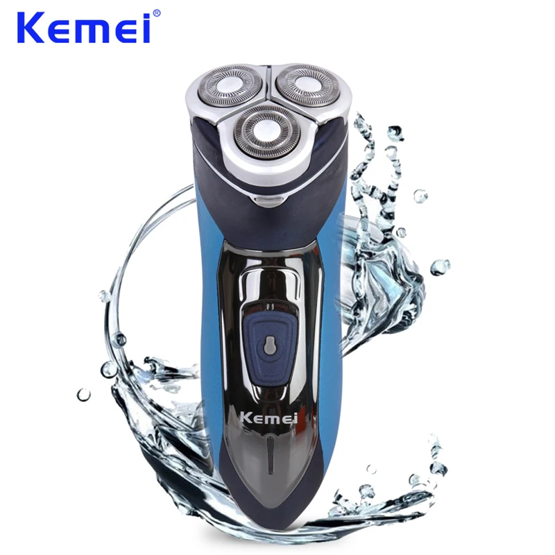 KEMEI Водонепроницаемая перезаряжаемая портативная мужская электробритва с
