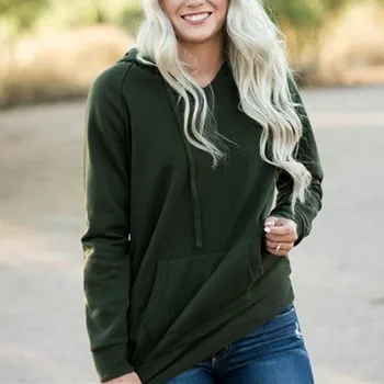 

Winter Sweatshirt Women's Hoody Long Sleeve Hoodies Pullover Tops With Pocket Soild Sweatshirts For Women Camisas Mujer 12.18