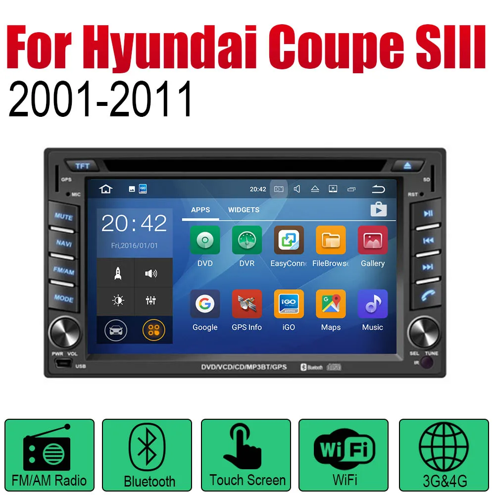 ZaiXi Android 2 Din автомобильное радио, dvd ДЛЯ HUYNDAI Coupe SIII 2001~ 2011 Автомобильный мультимедийный плеер gps навигационная система Радио стерео - Цвет: Standard machine