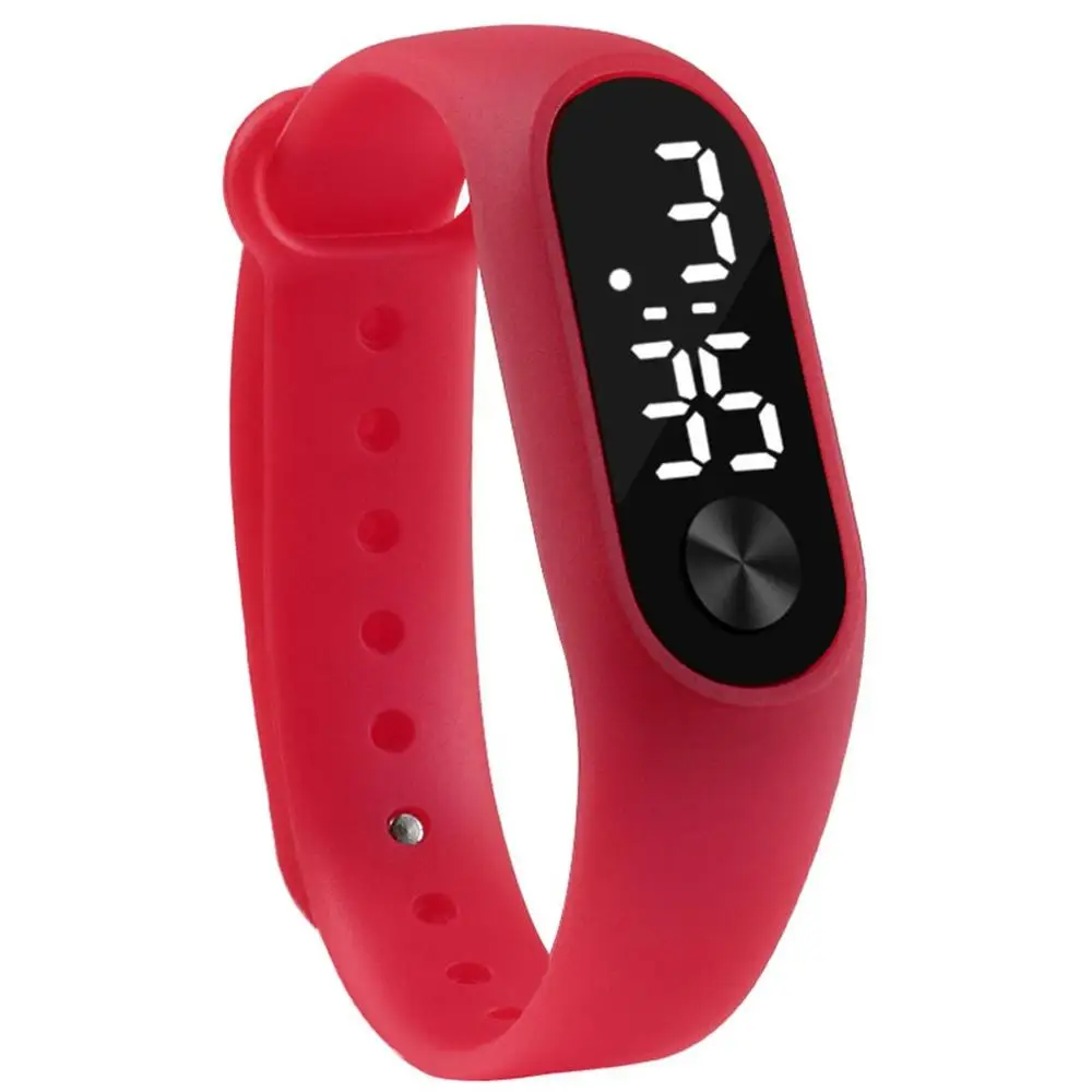 Мужские и женские повседневные спортивные часы с браслетом, Белый светодиодный электронный цифровой карамельный цвет, силиконовые наручные часы для детей - Цвет: 3