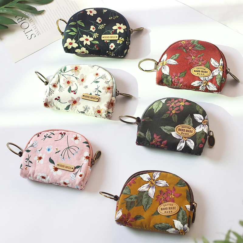 Good Buy Small Wallet Purses Flower-Pattern Floral-Change Handmade Zipper Retro Women's Card-Bag 33mj6gzaQg6