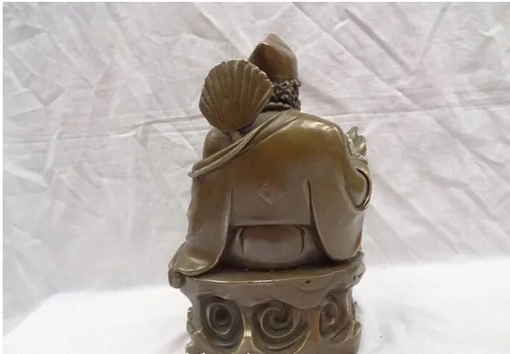 YM 317 1" китайский бронзовый медный буддийский Joss Ji Gong Arhat ливингбудда Тыква Статуя