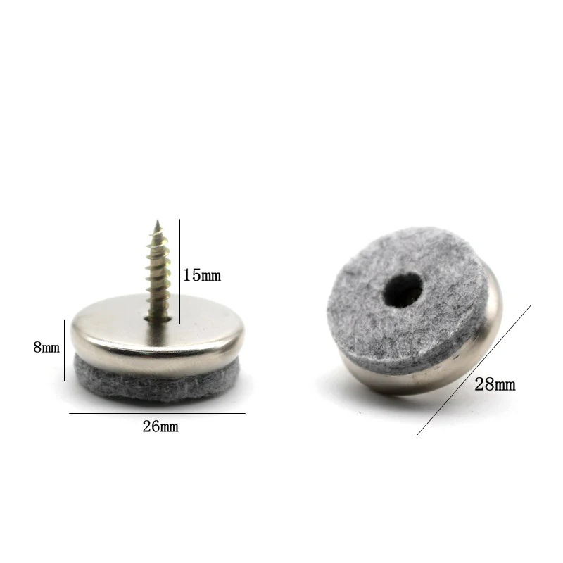Furniture Felt Glides 18/20/22/24/28mm With Screw For Home Furniture Chair Glider Set Floor Protection Accessories 5