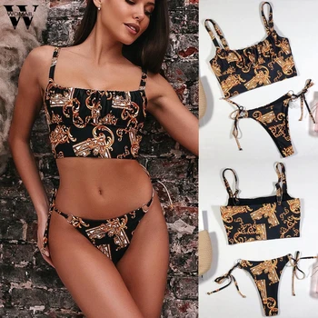 

Bikinis Set 2020 Bandage Push-Up Swimsuit Female mujer Swim Suit Swimwear Women Maillot De Bain two-piece suit Biquini holiday P