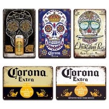 Corona Экстра пиво плакат Обложка Настенный декор металлическая вывеска Винтаж Паб Бар Туалет дома пляж гостиная украшения жестяные вывески