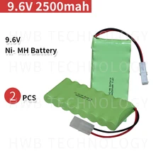 2X AA Ni-MH 9,6 V 1800mAh Ni-MH аккумуляторная батарея с двумя проводами вилки