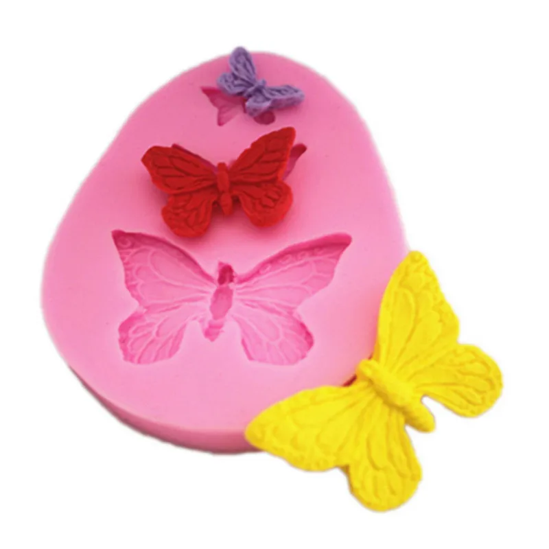 

Three Butterfly Shape Silicone Mold Sugar Craft Chocolate Fondant Mold Wedding Cake Decorating Tools Kitchen Pastry Tool