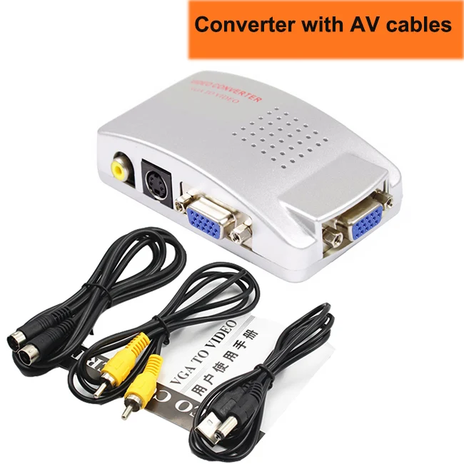 Converter VGA to RCA converter PC VGA to AV RCA S-video Signal Adapter Converter Video Switch splitter Box vga to av converter
