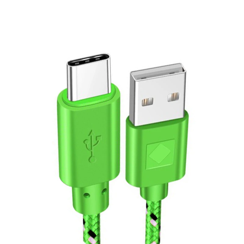 Кабель usb type C с оплеткой для быстрой зарядки 1 м 2 м 3 м Шнур зарядное устройство для huawei p9 p10 p20 mate 10 pro lite samsung Galaxy s8 S9 a3 a5