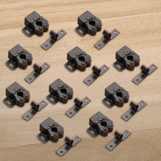 NAIERDI Bag Magnet Cabinet Catches Door Stop Closer Stoppers Damper Buffer For Wardrobe Hardware Furniture Fittings Accessories Red Bronze (10PCS)