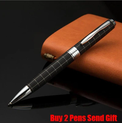 Модная дизайнерская Шариковая ручка для бизнеса, Высококачественная Роскошная металлическая ручка для письма, купить 2 ручки, отправить подарок - Цвет: Black Pen