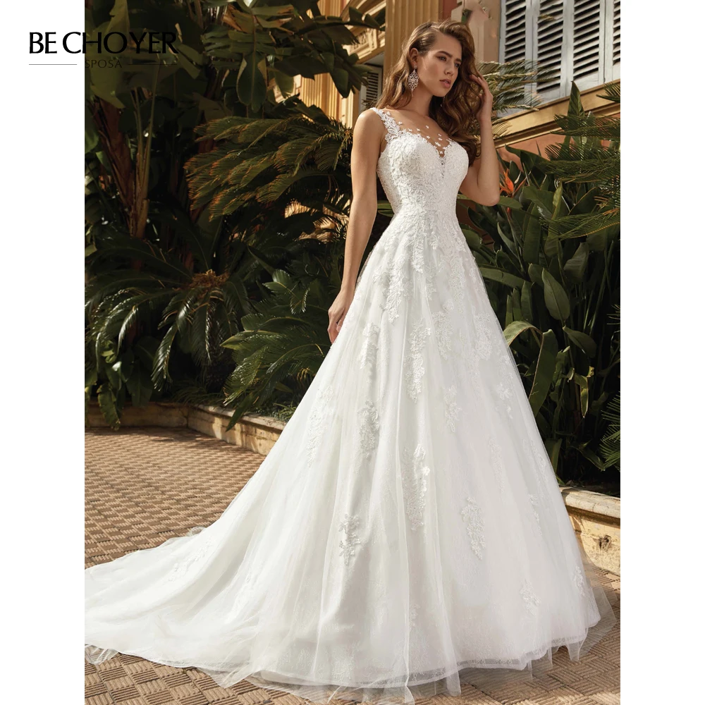 Vestido de Noiva Sweethear аппликацией свадебное платье модное кружевное без рукавов Платье