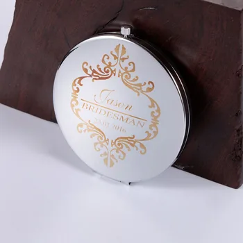 

Personalised Silver Foldable Compact Mirror Pocket Makeup Handbag Mirror Bridal Shower Wedding Gift Party Favour Bridesmaid Gift