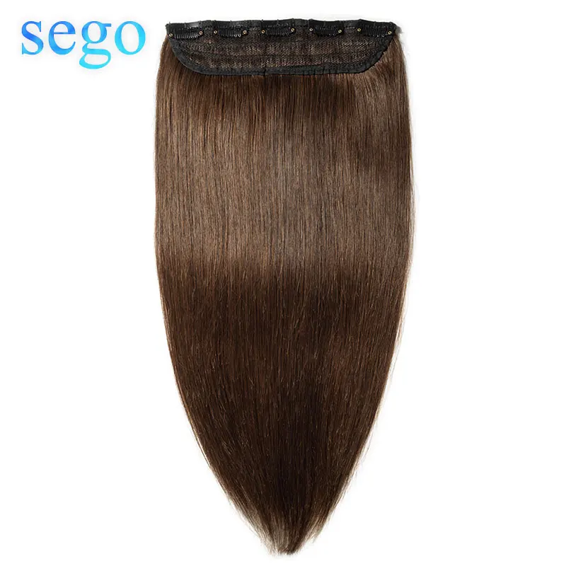 SEGO, 1"-24", 80 г-100 г, на заколках, цельные, не Реми волосы, прямые, бразильские, натуральные человеческие волосы для наращивания, кружево, 1 шт./Вт, 5 клипов