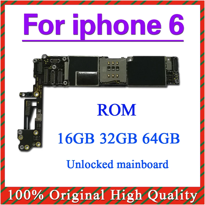 Заводская разблокированная материнская плата для iphone 6 с сенсорным ID/без Touch ID, для iphone 6 материнская плата 16 ГБ 32 ГБ 64 ГБ