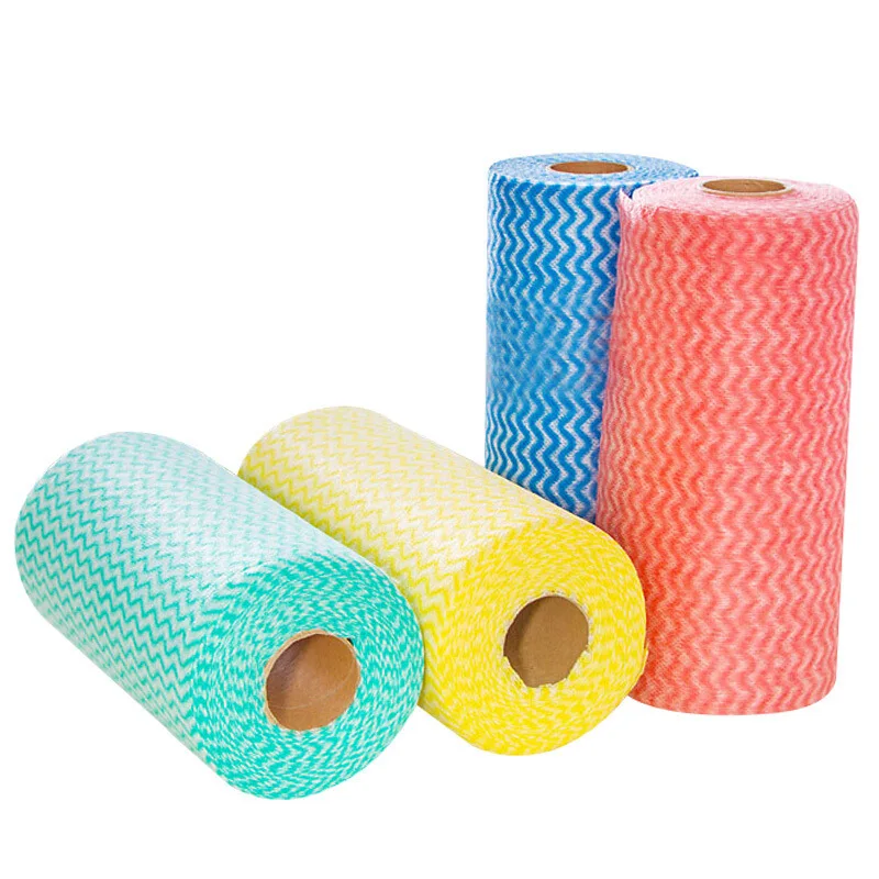 Disposable Cleaning Cloths Roll Can Tear Dish Cloth Absorbent Oil Clean Scouring Pad Wash Cloths Lazy Rag Kitchen Bar Towel