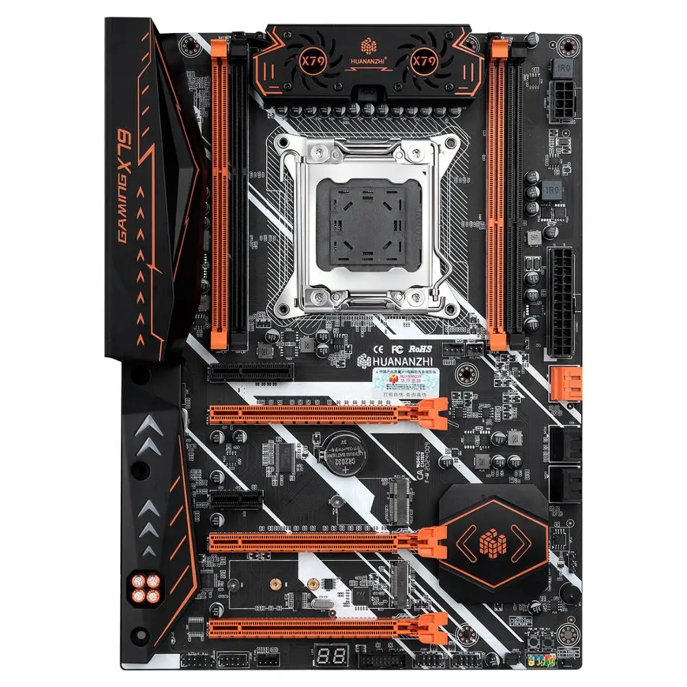 Игровая материнская плата HUANANZHI X79 Deluxe с NVMe M.2 SSD слотом 4 DDR3 RAM до 128 ГБ купить детали
