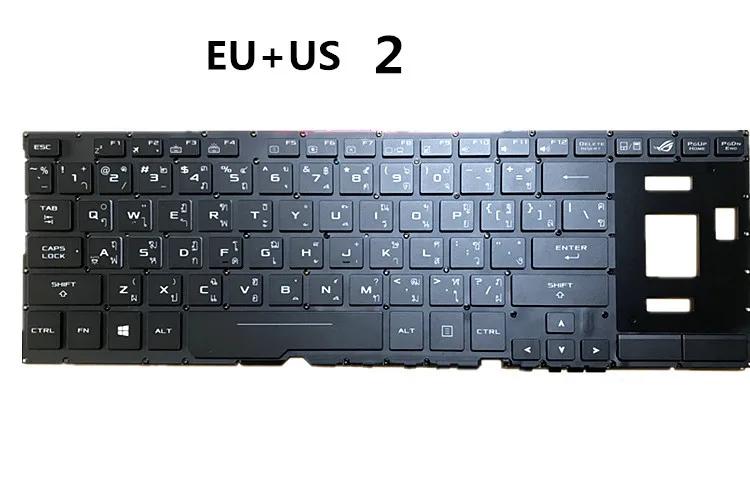 Ноутбук/ноутбук клавиатура для Asus ROG zephyrus GX501 GX501V GX501VI GX501VS GTX1060 BE GR SW SV UK US подсветка - Цвет: US-EU-2