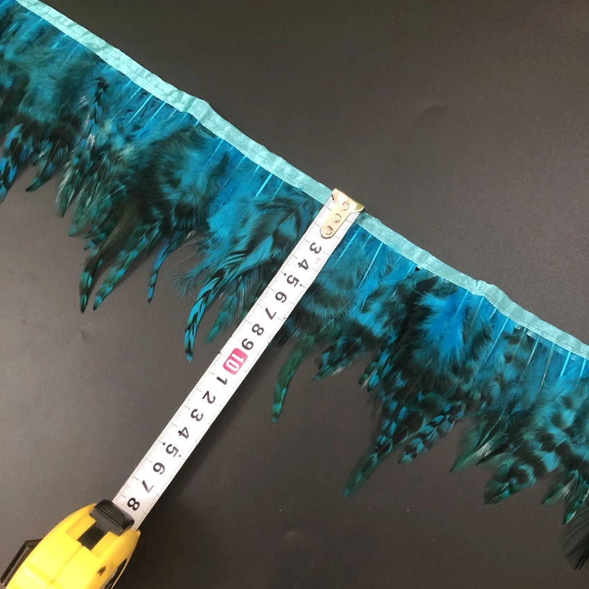 

Wholesale High Quality 10 Yards Turquoise Blue Dyed Pheasant Feather Ribbon Feathers Trims Fringes Clothing Accessories Wedding