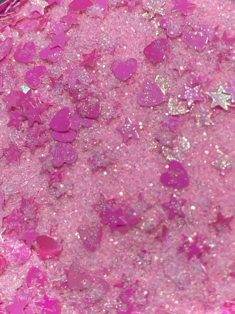 50g/bag 2020 Fine Star/Heart Glitter Mix (Blue & Pink available)  Glitter/ pink glitter mix/ heart glitter/ star glitter,MKR1434