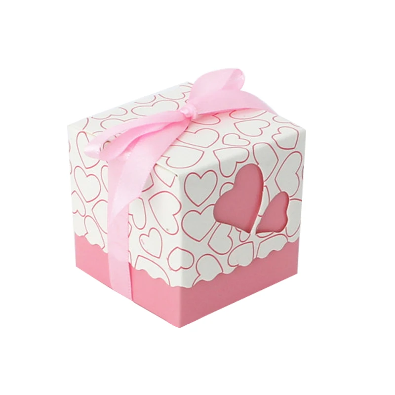 10 шт Подарочная коробка, выдалбливают Любовь, сердце, коробка для конфет с лентой, подарок на свадьбу, день рождения, сладкий шоколад, упаковка, украшение