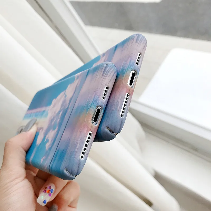 Чехол для телефона с радужным облаком и пейзажем iPhone XR X 11 Pro XS MAX 6 6S 7 8 Plus SE2020