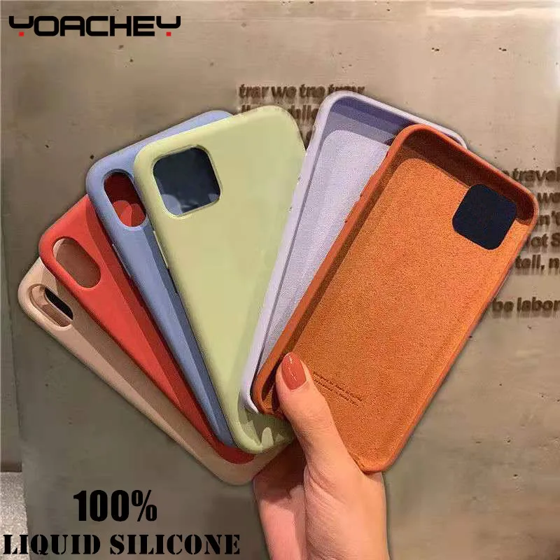 Жидкий силиконовый чехол для телефона iphone X XS 11 Pro MAX XR оригинальные официальные