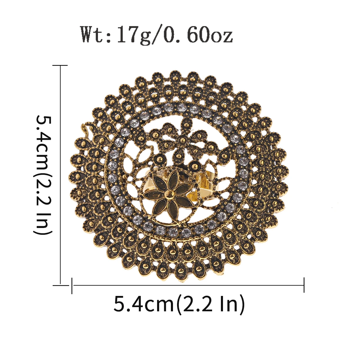 Gold Color Rings Gold Color Ring Finger Ring Silver Ring Wedding Rings Wedding Ring Ethnic Big Silver Color Flower Gold Ring For Women Wedding Jewelry Gift Vintage Hollow Alloy Zircon Rings
