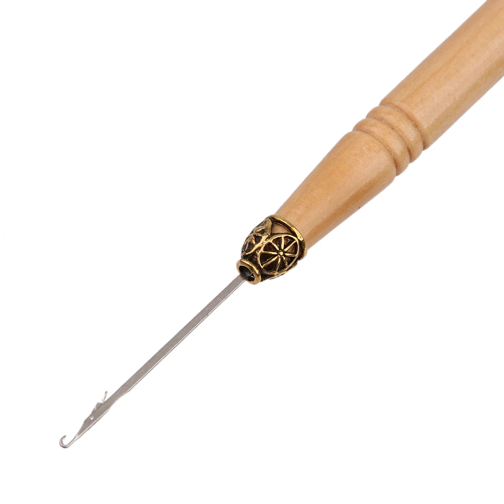 12pcs Wooden Handle Pulling /Micro Rings/Loop Hair Extension Tool