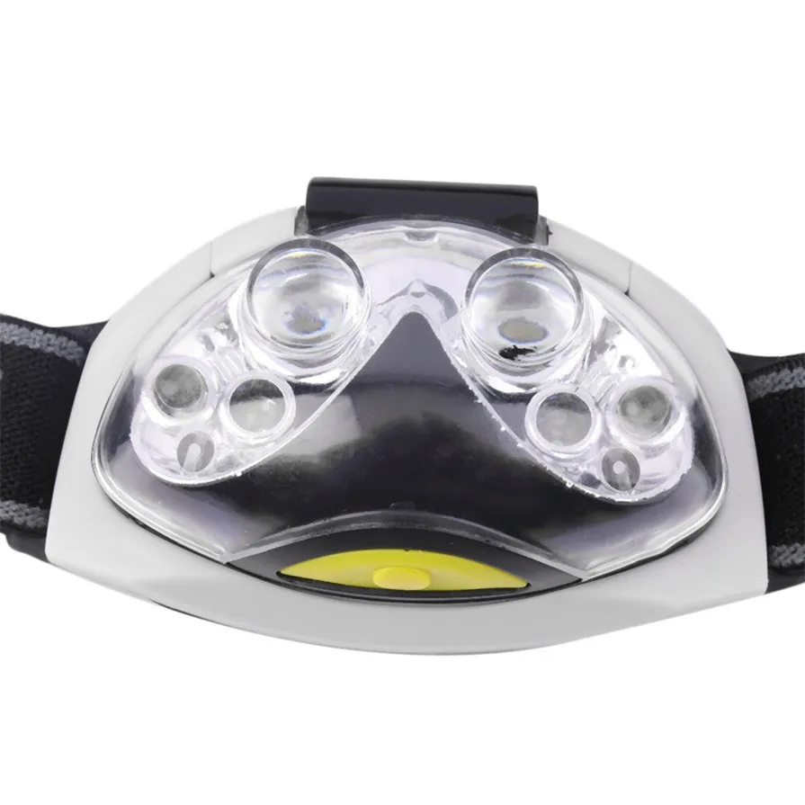 Черный и белый водонепроницаемый ультра яркий 6 светодиодный налобный светильник Фонарь налобный светильник 3 режима для кемпинга на открытом воздухе Лидер продаж